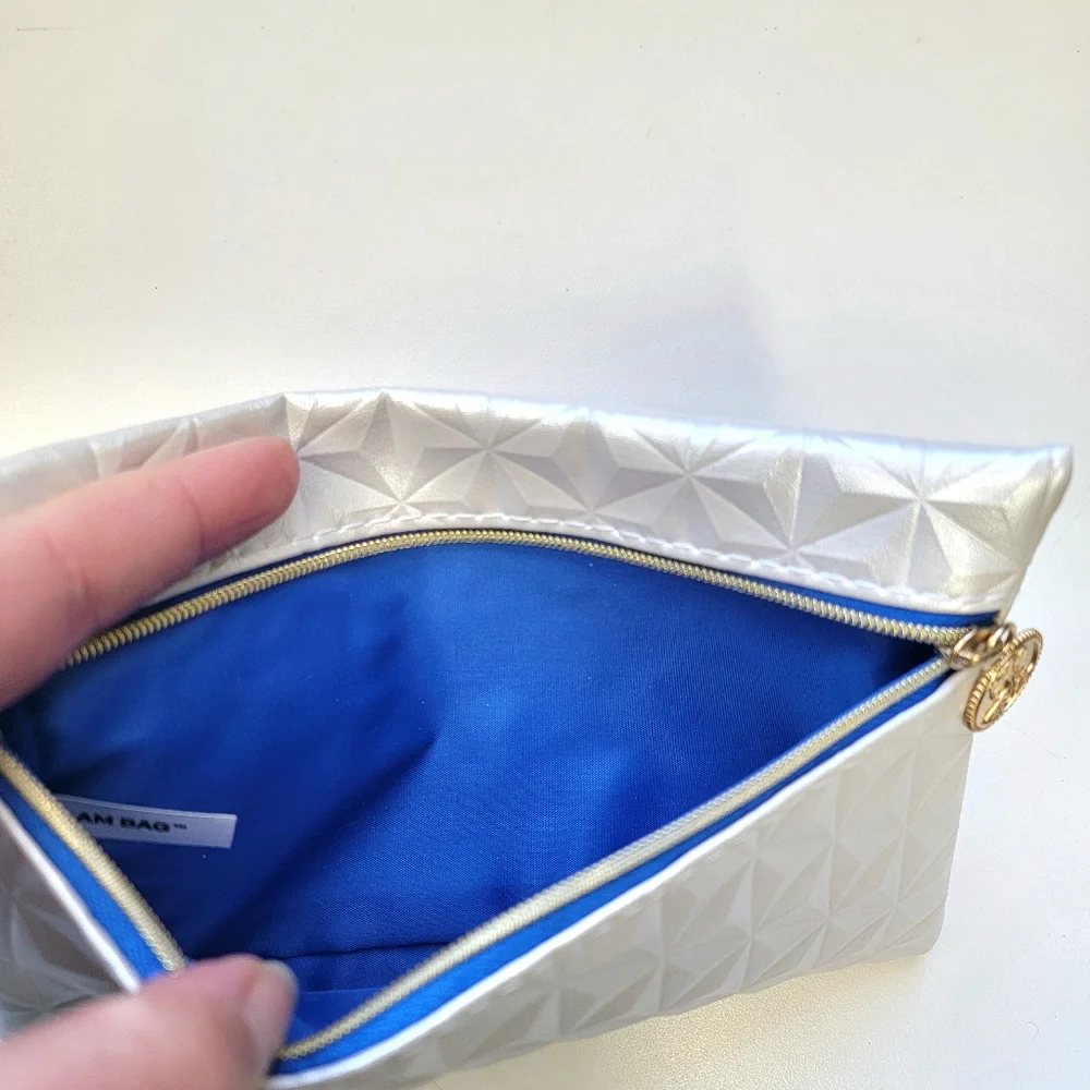 🦋 3 for $10 ~ IPSY Glam Bag March 2023 Design Pearl‎ White Geometric Pattern